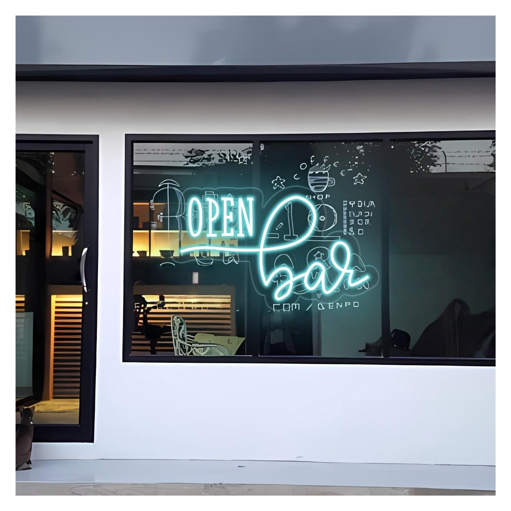 RONGCH Hanging Art Signs Open Bar Neon Sign,Suitable for Pub, Lounge, Restaurant Decor with Dimmable 23cmx40cm(E)