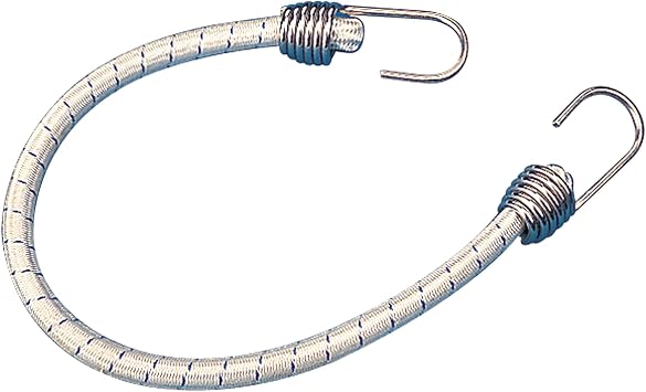 Sea Dog 651180-1 Elastic Shock Cord with Stainless Steel Hooks, 18-Inch
