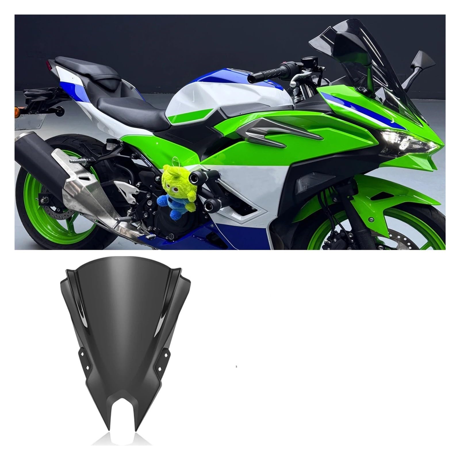 Parabrezza Moto Per NINJA500 SE 2024 Deflettori Antivento Per Parabrezza Anteriore Moto Parabrezza Moto Spoiler(Black)