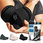 POWERLIX Elbow Orthopedic Brace Compression Support (Pair) - Elbow Sleeve for Tennis, Golfers, Bursitis, and Sprains, Arthritis, Tendonitis. Pain Relief(Black, S)