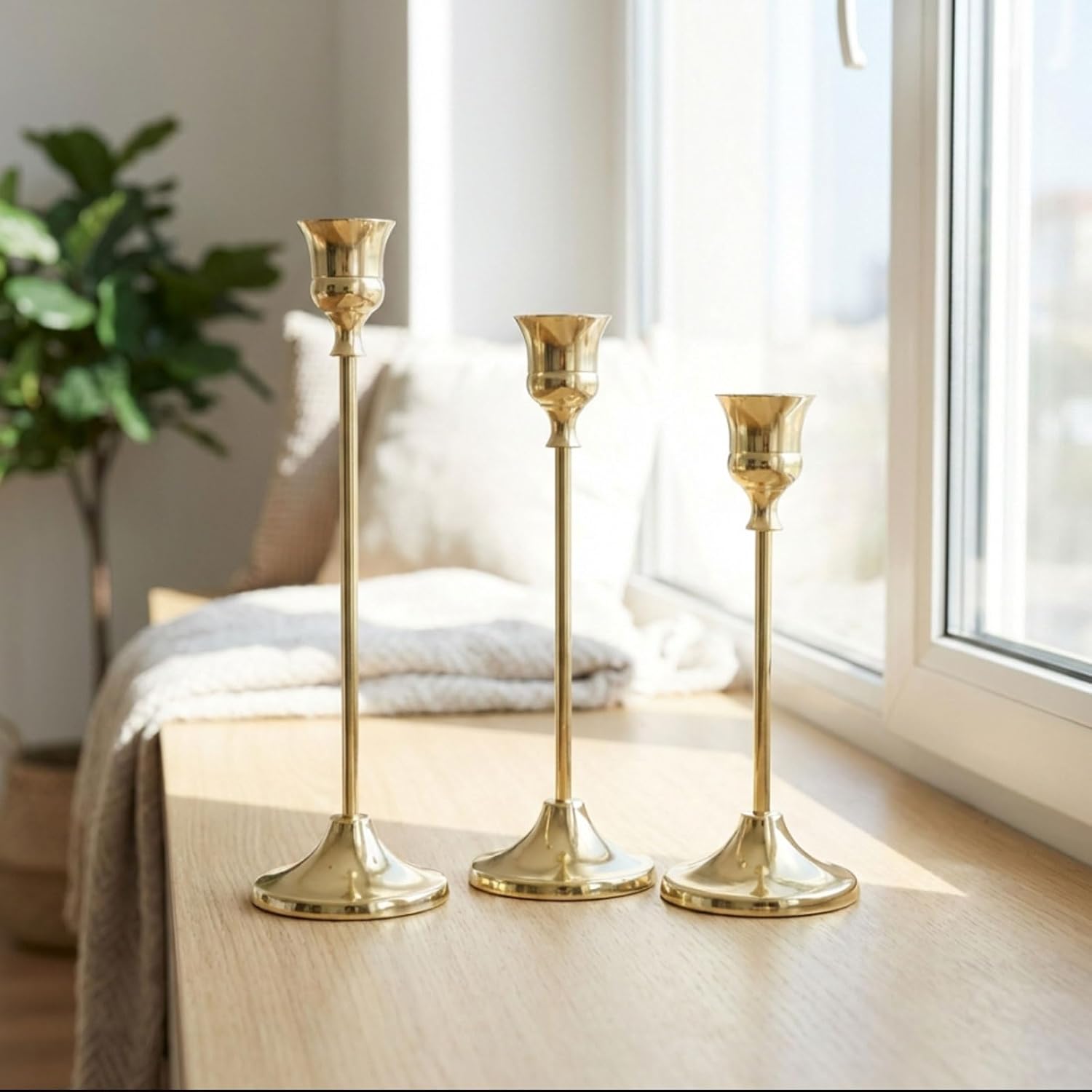 Candle Holder Set - HearthLume 18Pcs Bronze Vintage Modern Metal Taper Candle Holders, Decorative Centerpiece for Table Mantel, Halloween Christmas Wedding Home Decor, Housewarming Gift, Bronze - Image 8