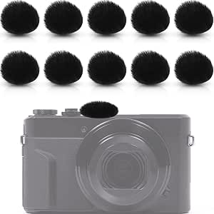 Nezyo 10 Pieces Camera Mic Windscreen Furry Camera Wind Muff Wind Cover Built in Microphone Outdoor Filter for DSLRs Mic Outdoor Windshield