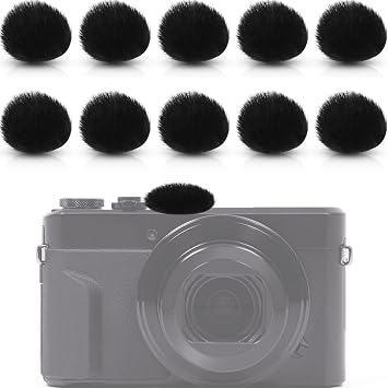 Nezyo 10 Pieces Camera Mic Windscreen Furry Camera Wind Muff Wind Cover Built in Microphone Outdoor Filter for DSLRs Mic Outdoor Windshield