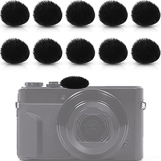 Nezyo 10 Pieces Camera Mic Windscreen Furry Camera Wind Muff Wind Cover Built in Microphone Outdoor Filter for DSLRs Mic Outdoor Windshield