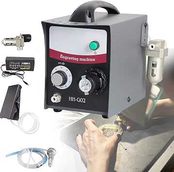 Single-Head Pneumatic Impact Engraving Machine 110v 220v 400-8000 RPM Pneumatic Engraver Machine Hand Engraving Stone Setting Tools Engraving Machine for Jewelry Making,220v