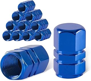 Car Tire tire Valve Cap Valve stem Cover, 12PCS Valve stem Cap,for Automobiles, SUV, Motorcycles, Bicycles, and Trucks, Universal tire Valve stem Cap (Blue)