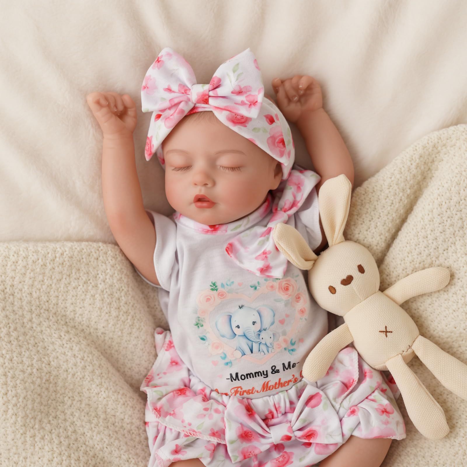 BABESIDE Reborn Baby Dolls Girl, 17 Inch Lifelike Reborn Doll with Full Vinyl Body