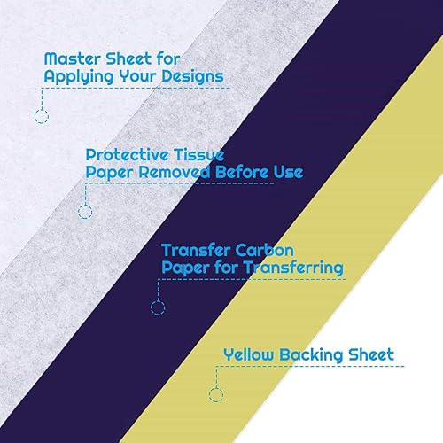 Miniatura 2 de Papel de transferencia de tatuaje, Cridoz 20 hojas de papel de plantilla para tatuaje, papel de transferencia de tatuaje para tatuaje, tamaño A4