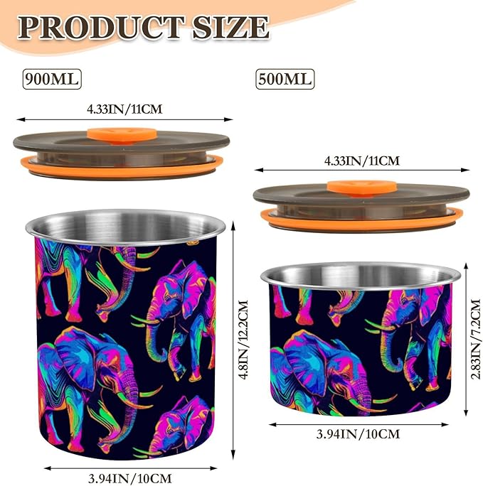 Almacenador Airtight ALAZA Rainbow Elephant 900ml Acero Inoxidable miniatura 3