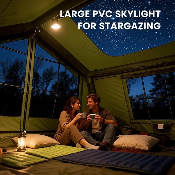 Ytaoeo Inflatable Tent Outdoor camping tent for 6-8 people with chimney opening Inflatable camping tent made of waterproof Oxford fabric Air glamping tents