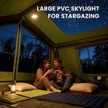 Ytaoeo Inflatable Tent Outdoor camping tent for 6-8 people with chimney opening Inflatable camping tent made of waterproof Oxford fabric Air glamping tents