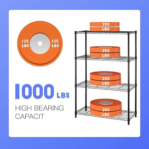 Vista 118 de FDW - Estantería metálica : 6 estantes de alambre de acero resistente ajustables, con ruedas, 48 pulgadas (L) x 18 pulgadas (An) x 76 pulgadas (A)