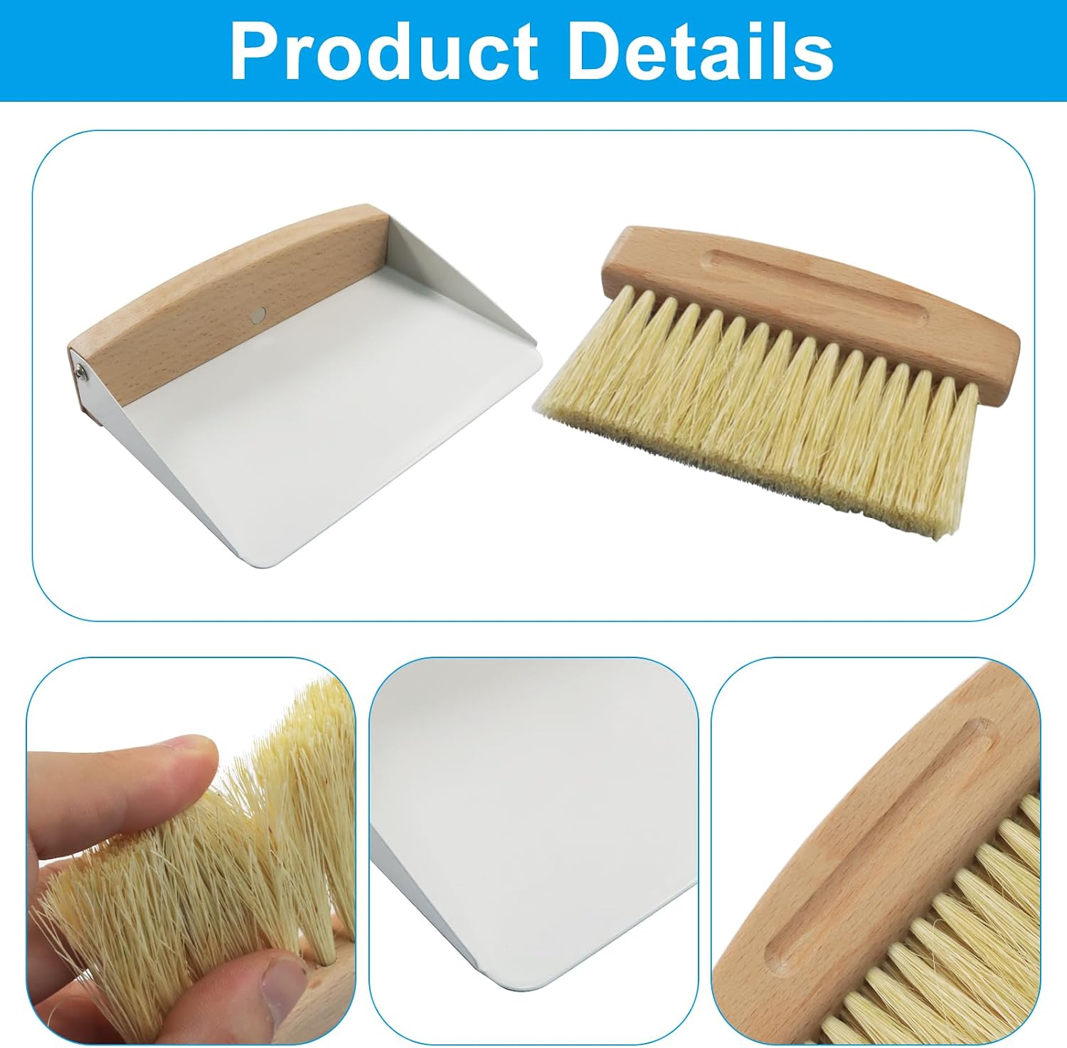 Small Dust Pan and Brush Set, White