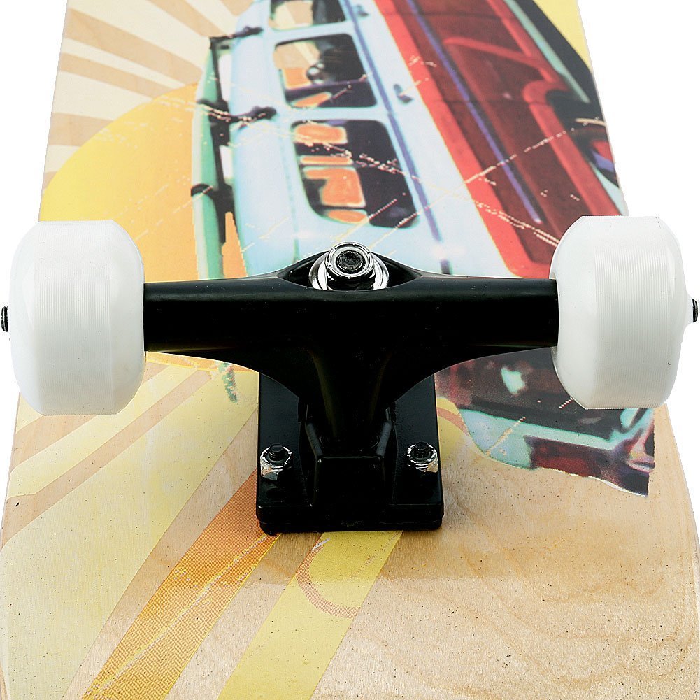 FunTomia Skateboard monopatín FunTomia con rodamientos y Rodillos de dureza 100A - Hecho con 7 Capas de Madera 100% Arce Canadiense