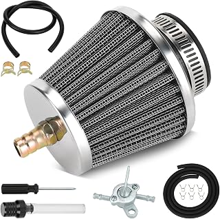 35mm (1-3/8") Air Filter Compatible with Taotao Coolster 110cc 125cc Baja Sunl Apollo SSR ATV Quad 4 Wheeler 50cc 70cc 90cc CRF50 Go Kart Pit Dirt Bike Parts Petcock Fuel Shut Off Valve