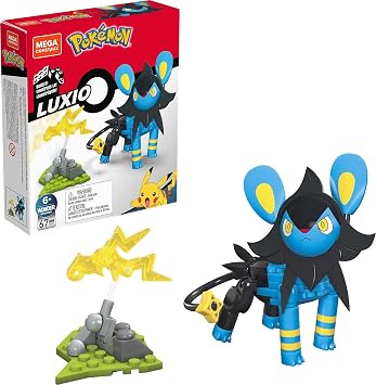Mega Construx Pokemon Luxio Construction Set with Character Figures, Building Toys for Kids 67 Pieces