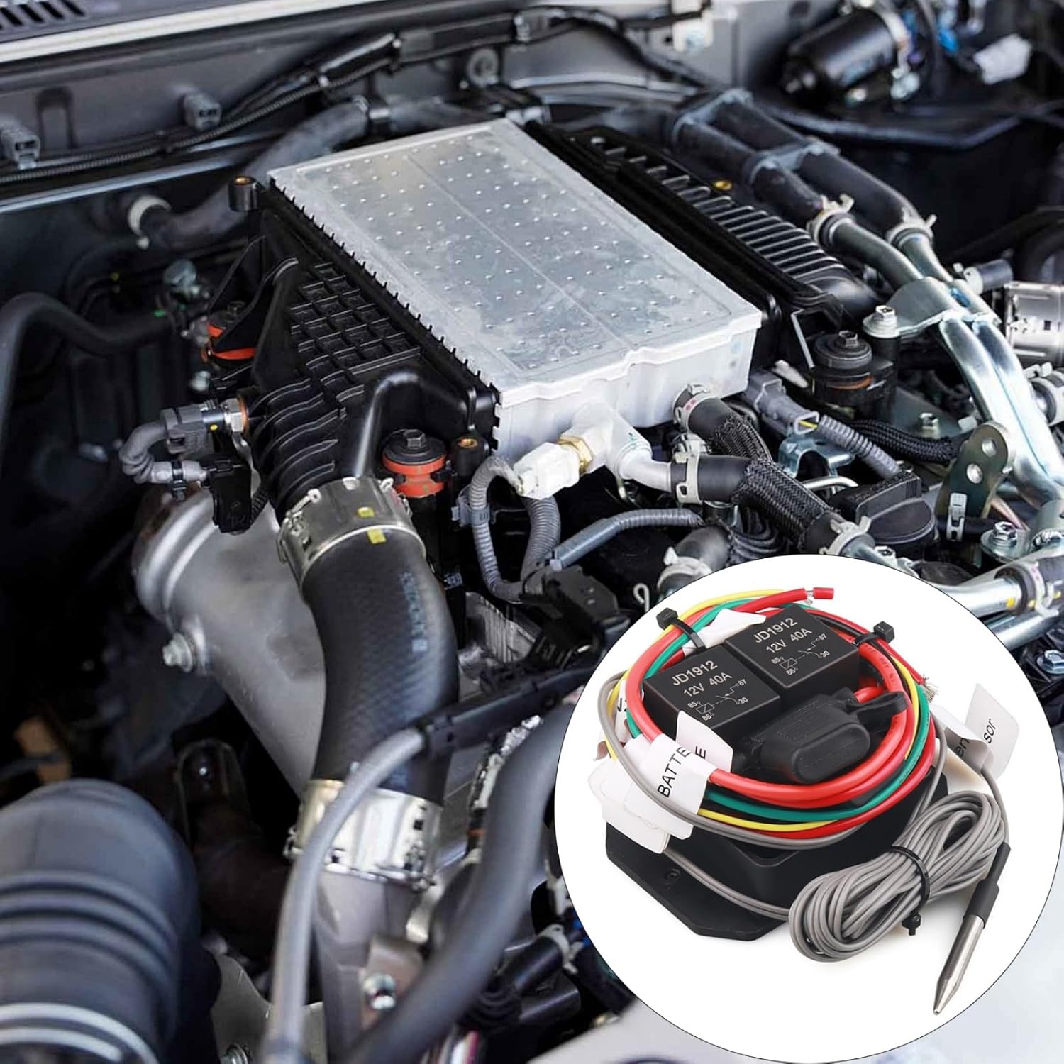 Digital Radiator Fan Controller Switches 12V Set Adjustable Temperature Ranges 104-230°F for Automotive Cooling Radiator Fan Switches