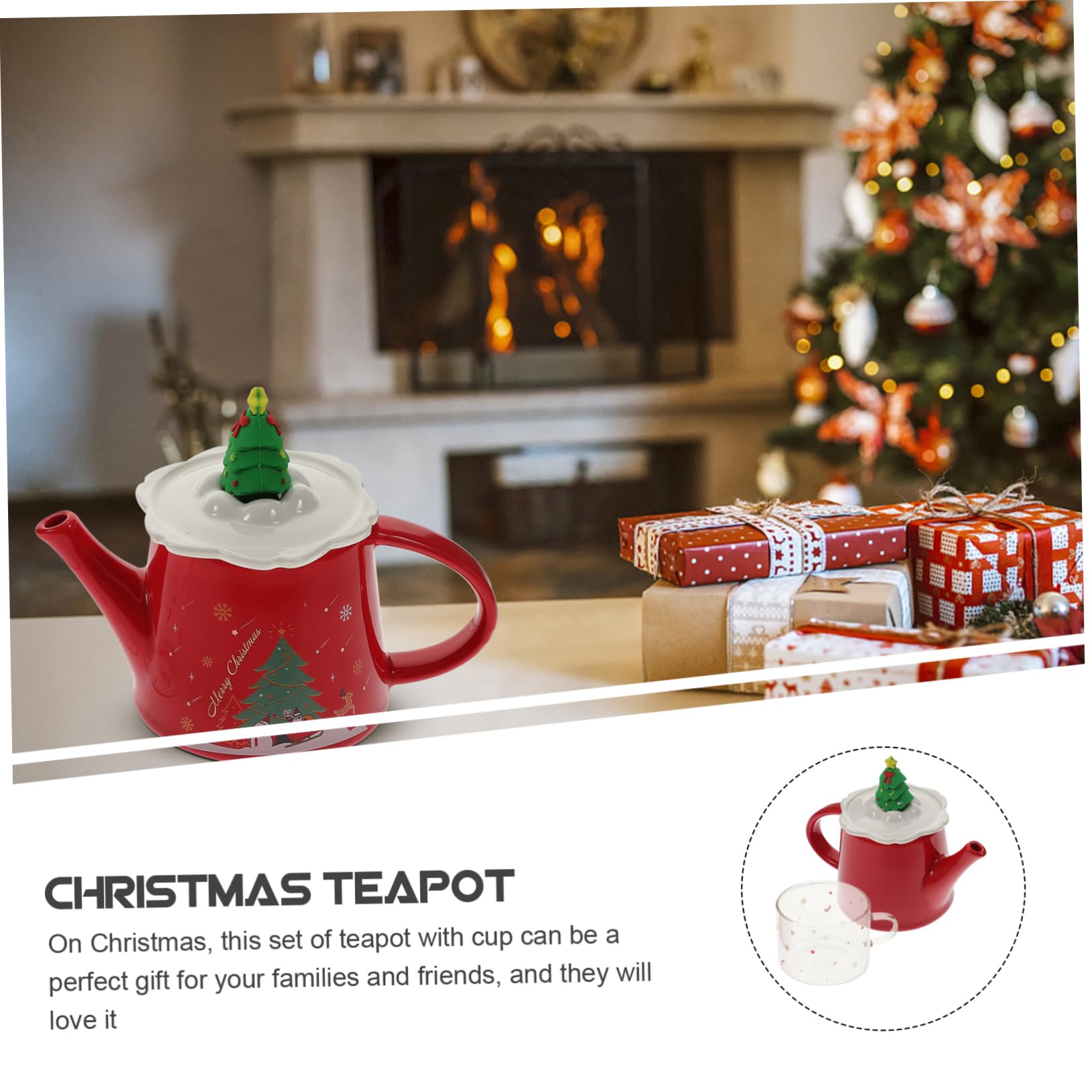 Théière En Céramique Noël – Forme Père Noël, 580 Ml, Parfaite Pour Les Fêtes