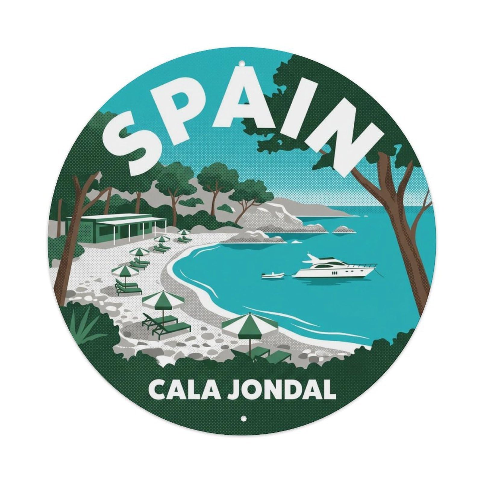 Ibiza Cala Jondal Spain Seaside Travel Destination Metal Tin Sign