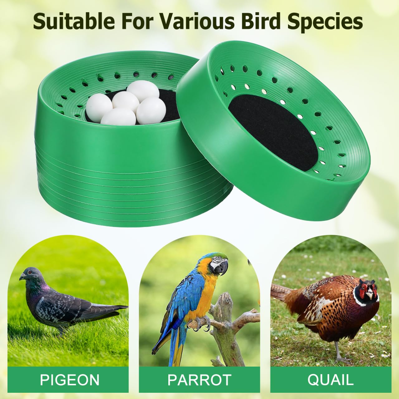 Happyyami 10 Uds. de plástico nido de pájaros palomas nido de palomas caja de incubación de cría de huevos de cría de palomas palomas pájaros pequeños mascotas