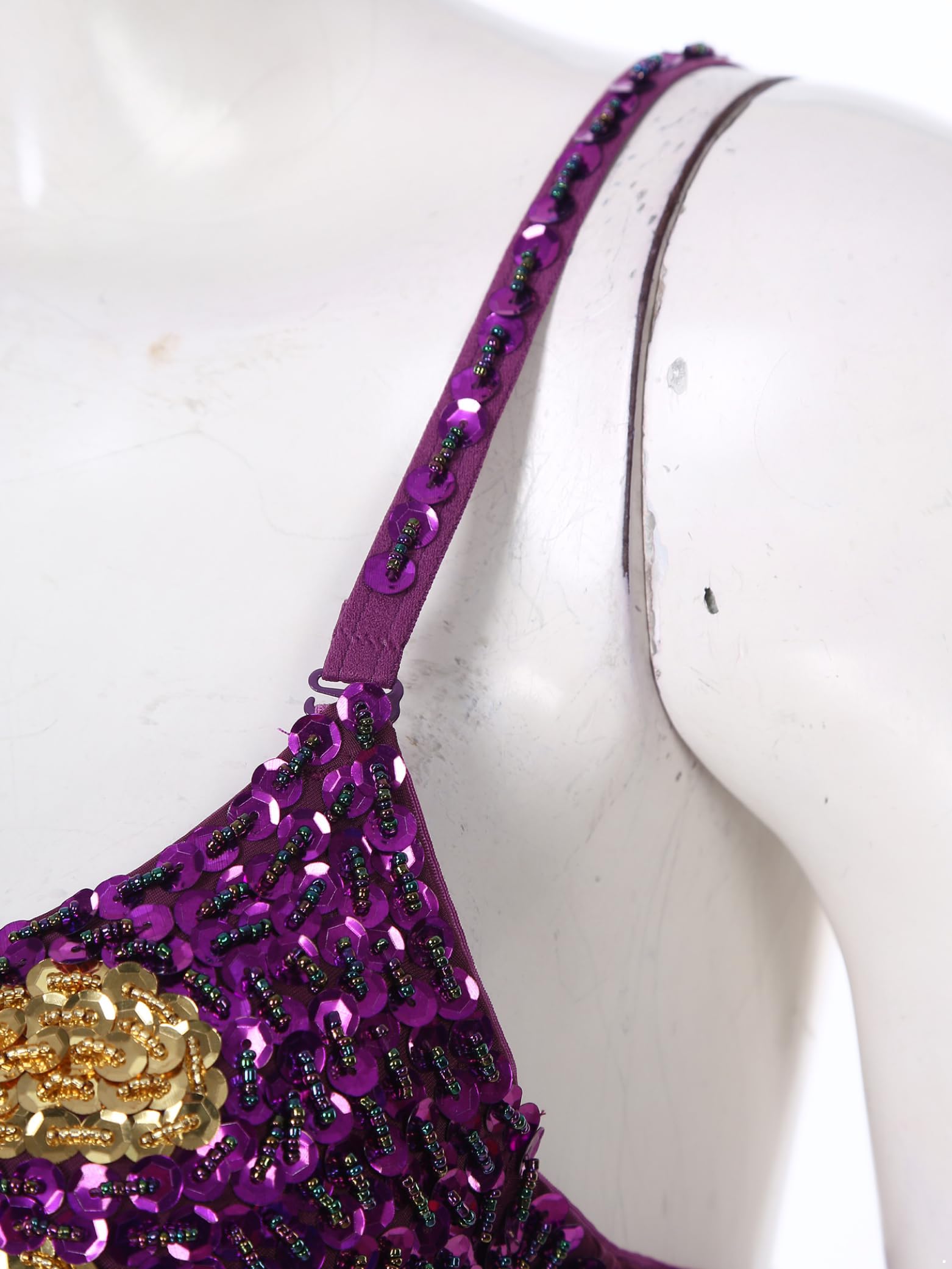 Jugaoge Damski biustonosz w kształcie syrenki, błyszczące cekiny, ramiączka spaghetti, biustonosz, bikini, topy, bling, na imprezę, do gogo, stroju, klubu
