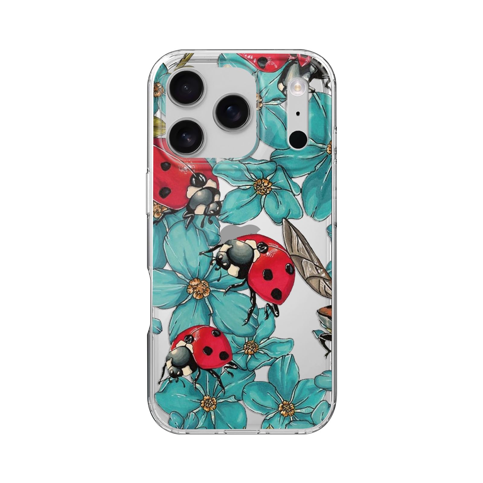 Coque iPhone 17 Pro Max transparente FancyCase avec motif de coccinelles - 4