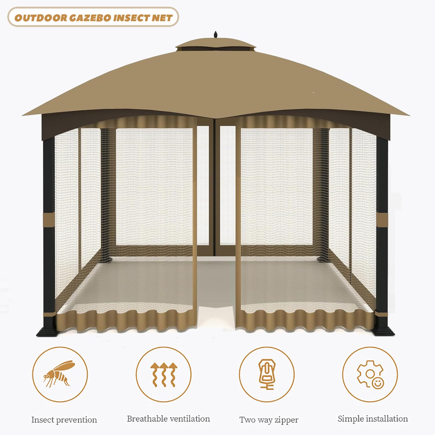 Moustiquaire de Remplacement Universelle pour Gazebo