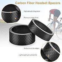 Vista 4 de 11 espaciadores de auriculares de fibra de carbono para bicicleta, acabado mate, se adapta a vástago de 1-18 pulgadas para MTB, vástagos de manillar