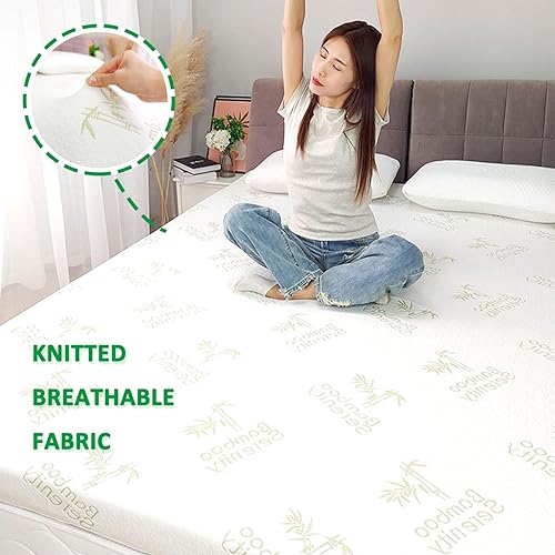 Miniatura 3 de Cubrecolchón refrescante tamaño Queen, 3Cm5Cm7Cm Gel Memory Foam Topper, cubrecolchón de cama de firmeza media con funda extraíble y lavable,