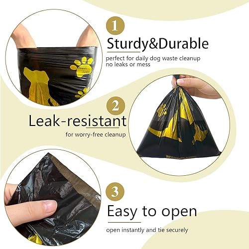 Miniatura 5 de Dispensador de bolsas para excrementos de perro, dispensador de bolsas de basura de perro con bolsas verdes a prueba de fugas para correa sobre la