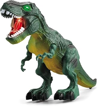 Moving Dinosaur, Toy Robot, For Children, Ania, Plastic Model, Toy, Moving, Tyrannosaurus, Roaring, Walking, Equipped with LED, Lighting, Assembly, Realistic Appearance, Birthday, Christmas Present