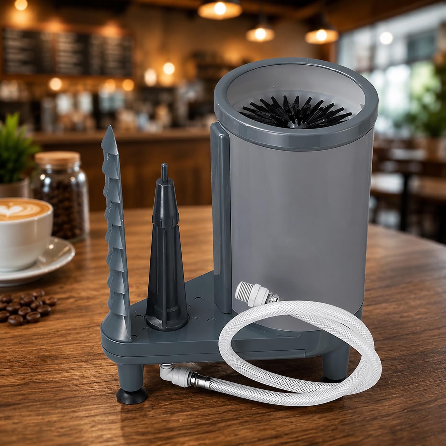 Nettoyeur de bouteille de type presse, lave-verre manuel avec tête de brosse flexible à 360°, tuyau de 90 cm, pas d'électricité nécessaire pour les restaurants