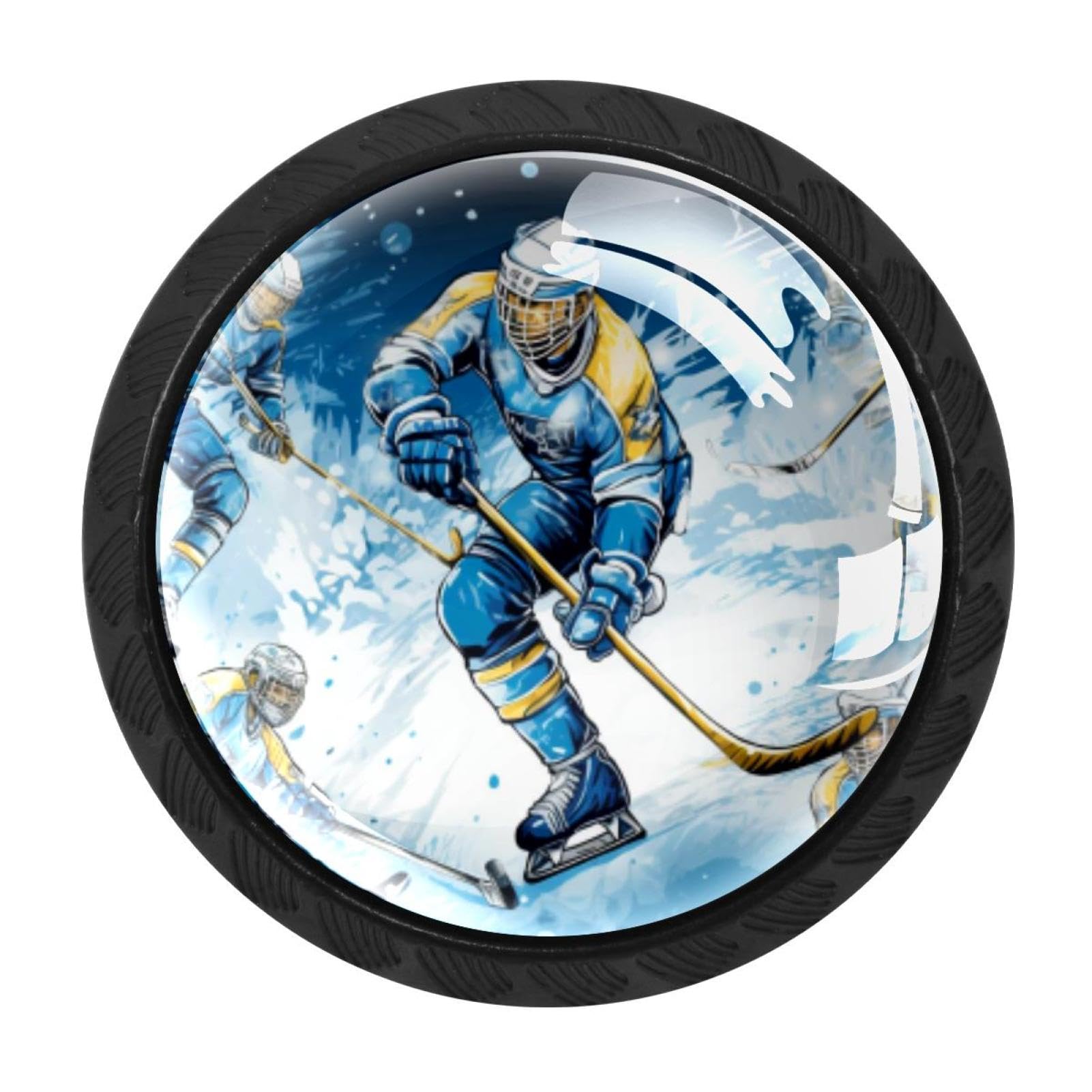 Chenzzzz Multicolored 03 4 Pack Ice Hockey Drawer Knob Cabinet Hardware
