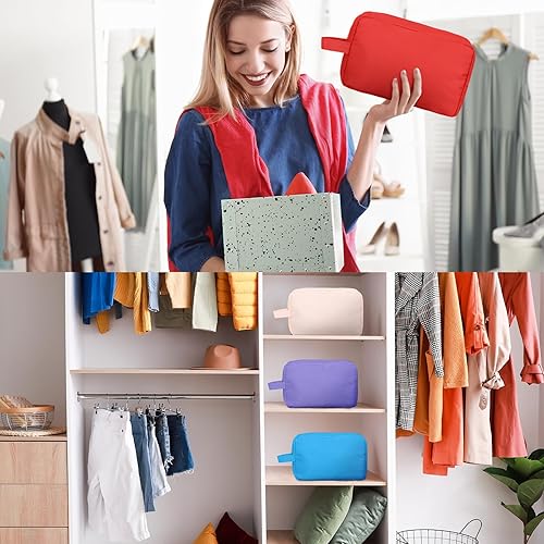 Miniatura 6 de Amylove 20 piezas de 20 colores de Pascua de nailon bolsa de cosméticos de chenilla de primavera a granel bolsa de cosméticos con cremallera, bolsa