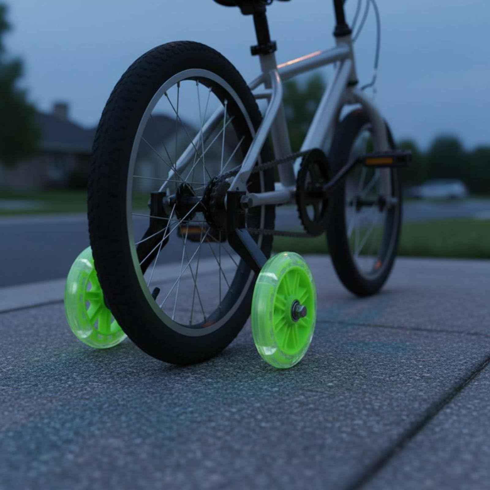 2 Piezas Ruedas Estabilizadoras con Luz LED Antideslizantes Ruedines de Bicicleta Silenciosas para Principiantes, Rosa, 18 Pulgadas