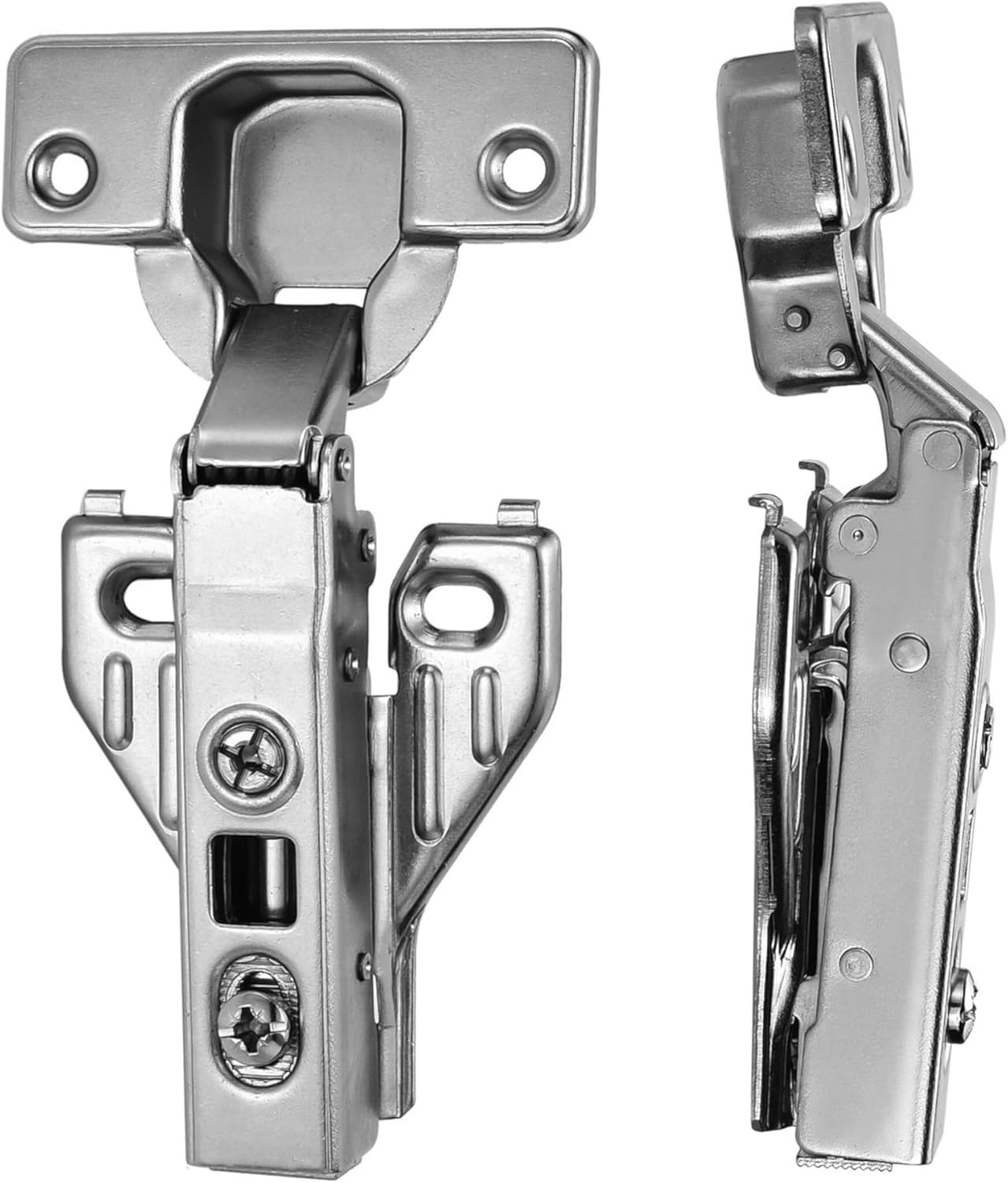 4pcs Soft Closing Clip On Face Frame Mounting Cabinet Hinges Full Overlay Kitchen Cabinet Door Hinges Nickel Finish 2 Pairs Face Frame