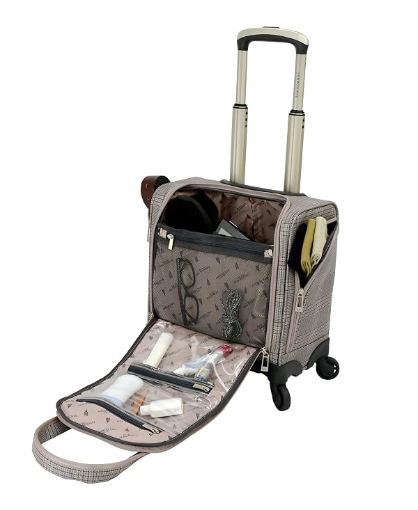 London Fog Brentwood IV 15" 4-Wheel Under the Seat Bag, Rose Charcoal by London Fog - Image 2