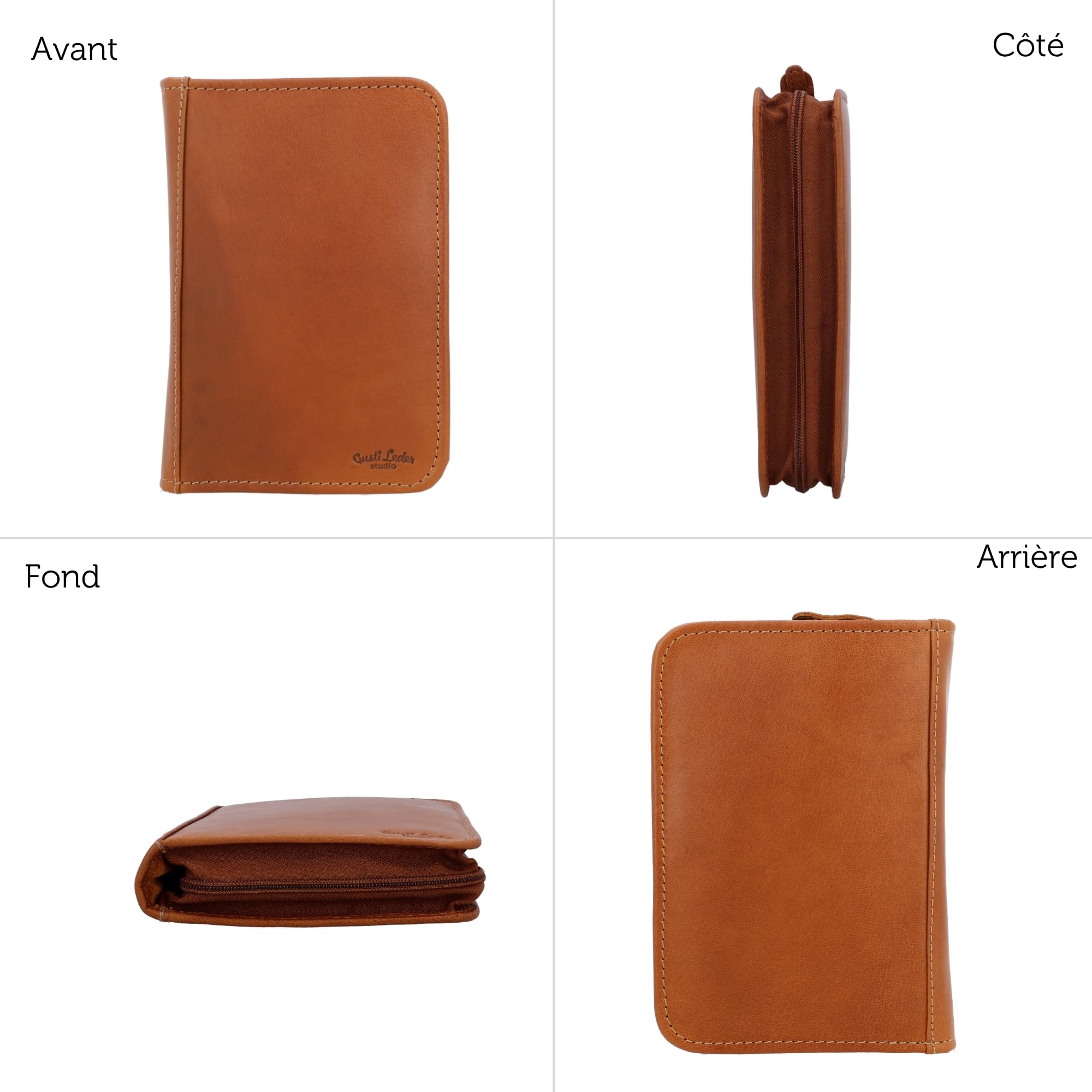 Gusti Leder Trousse À Crayons en Cuir Vintage Marron Yannick – Trousse pour Adultes avec Fermeture Éclair, Trousse À Crayons en Cuir Véritable pour Le Bureau, L'École, Les Créatifs