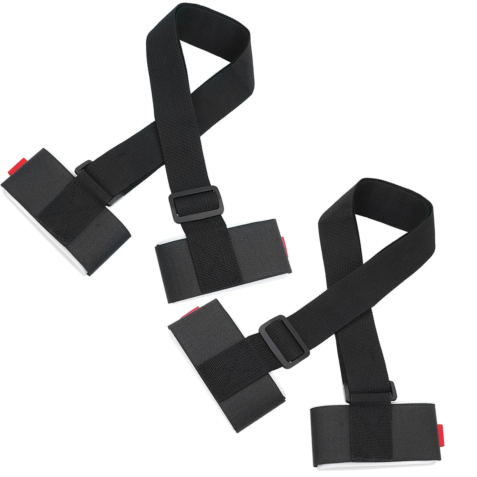 Bandoulière de Ski 2 Pièces, Porte-Épaules Réglable avec Boucle à Ruban Adhésif Rembourré, Noir Matériau Durable