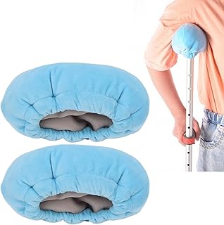 BEIJIALY 2pcs Crutch Pads Crutch Grip Covers, Crutches Underarm Pad Blue Soft Handle Pillow Covers Accessories for Hand Grips Armpit