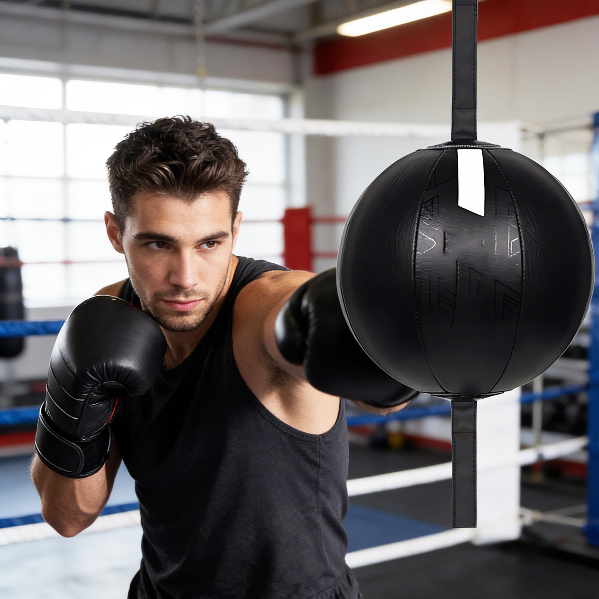 Bola De Velocidad Colgante, Equipado Con Cuerda De Amortiguación De Alta Elasticidad, Balón De Boxeo, Bola De Velocidad De Boxeo, Conjunto De Entrenamiento, Juego De Pelota De Doble Extremo