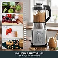 Vista 3 de Glass Blenders for Kitchen – Stainless Steel Professional Blender for Smoothies 1500W Motor, Food Processor Combo 9 Adjustable Speeds, 14 Preset