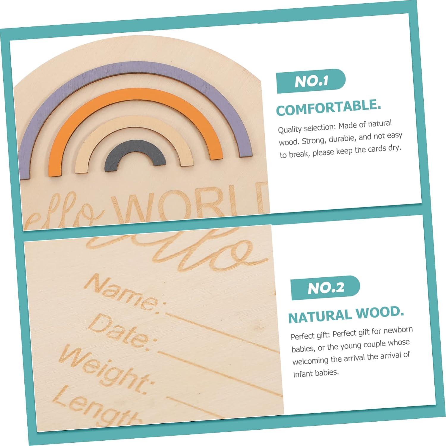 LIFKOME Wooden Baby Milestone Cards Set Monthly Sign for Newborns Colorful Rainbow Design for Birth Announcements and Nursery Decor Sturdy and Adorable