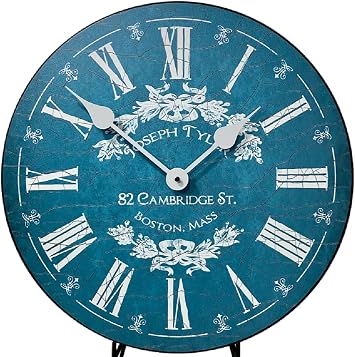 Charmant Blue Wall Clock | Ultra Quiet Quartz Mechanism | Hand Made in USA Beautiful Crisp Lasting Color | in 8 Sizes | 10-Inch