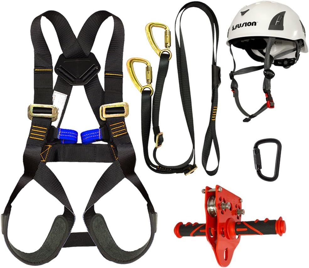 Fusion Climb FK-K-HLTCH-05 Kids Backyard Carabineer Helmet Bundle, Black