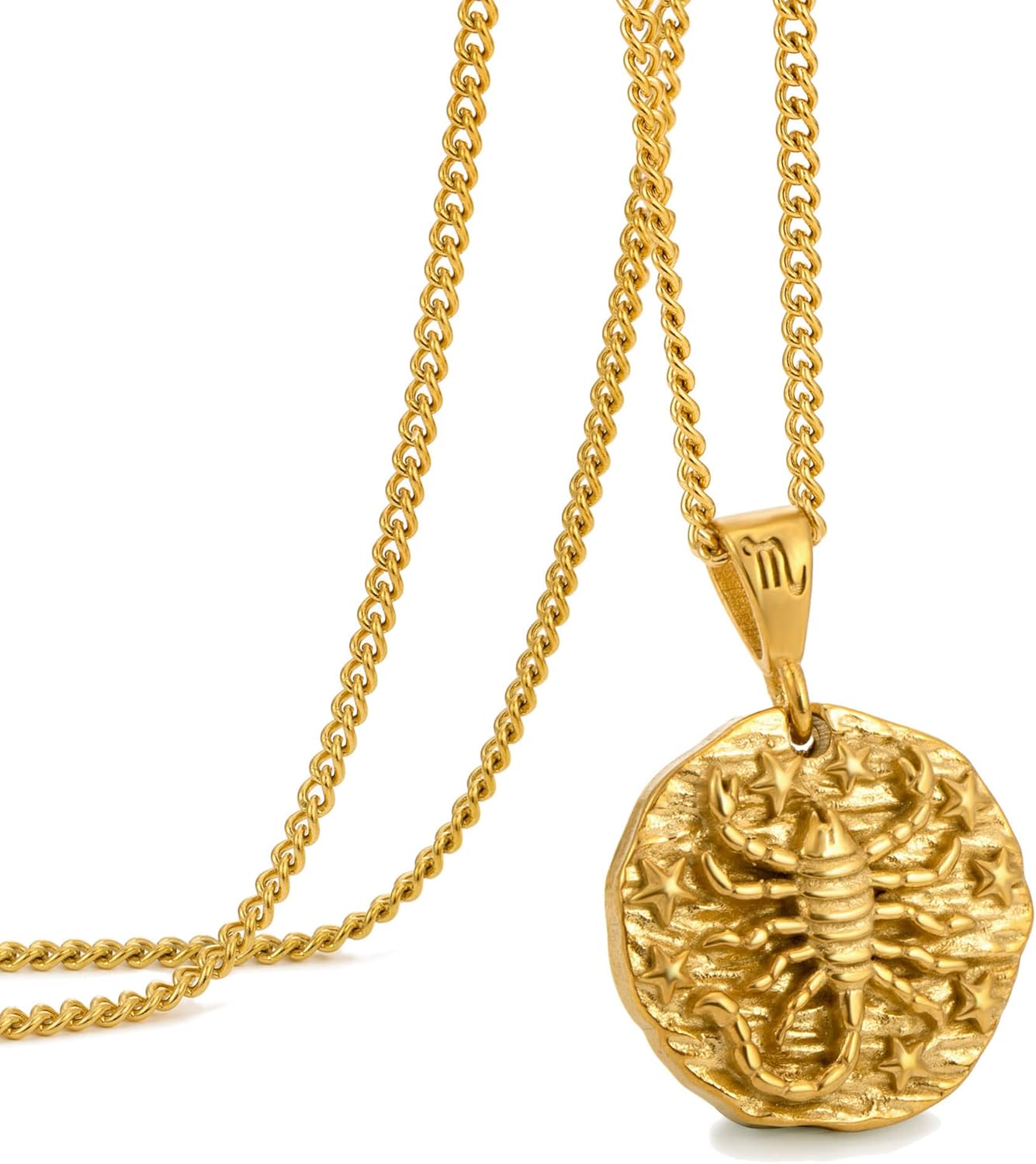 Speroto Zodiac Necklace for Men Women, Stainless Steel 12 Constellation Mens Necklace, Horoscope Astrology Embossed Zodiac Pendant Necklace, Ideal Gifts for Men Women Teens