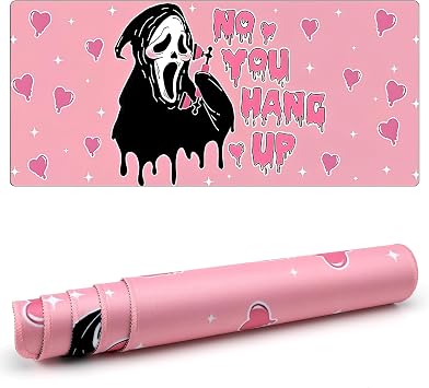 DAWRIS Pink Desk Accessories - Cute Mouse Pad, Large Desk Mat for Gaming