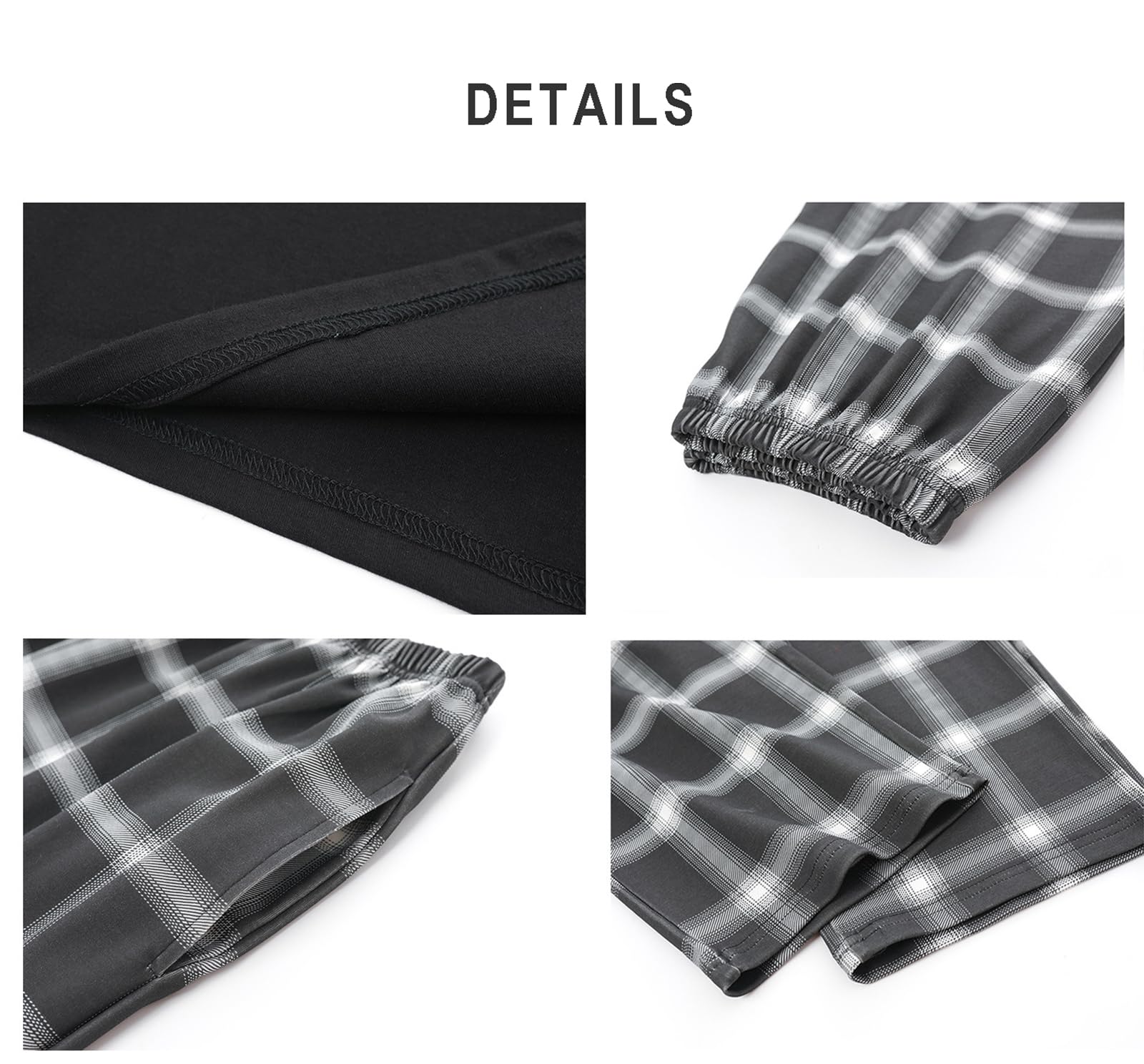 Pigiama da Uomo 3-PCS Set Modal Classic Girocollo Manica Corta Plus Size Pjs Set