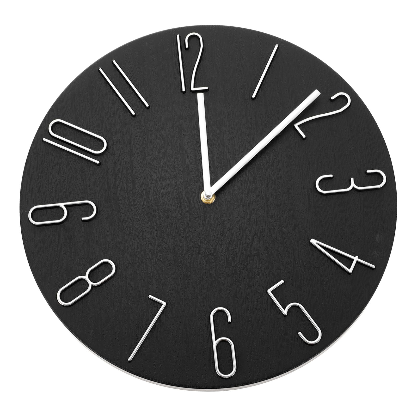 Horloge silencieuse contre le bruit pour bureau et salon noir