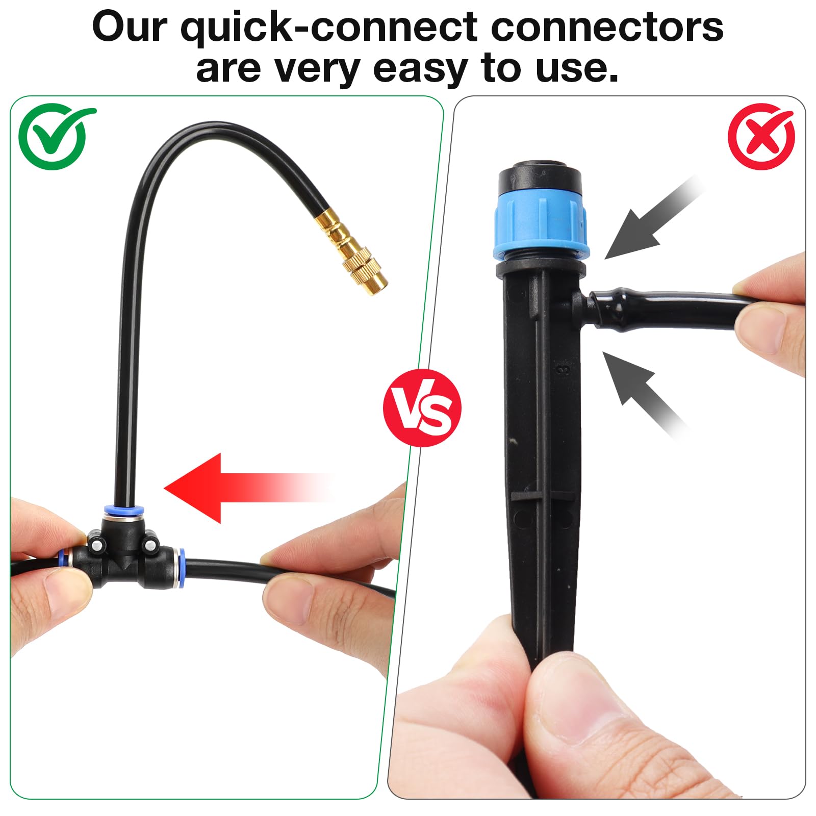 Mixc Sistema di irrigazione a goccia da 1,5 m, kit di irrigazione da giardino con 12 ugelli regolabili in rame, sistema di irrigazione atomizzante automatico per esterni, aiuole rialzate, piante in